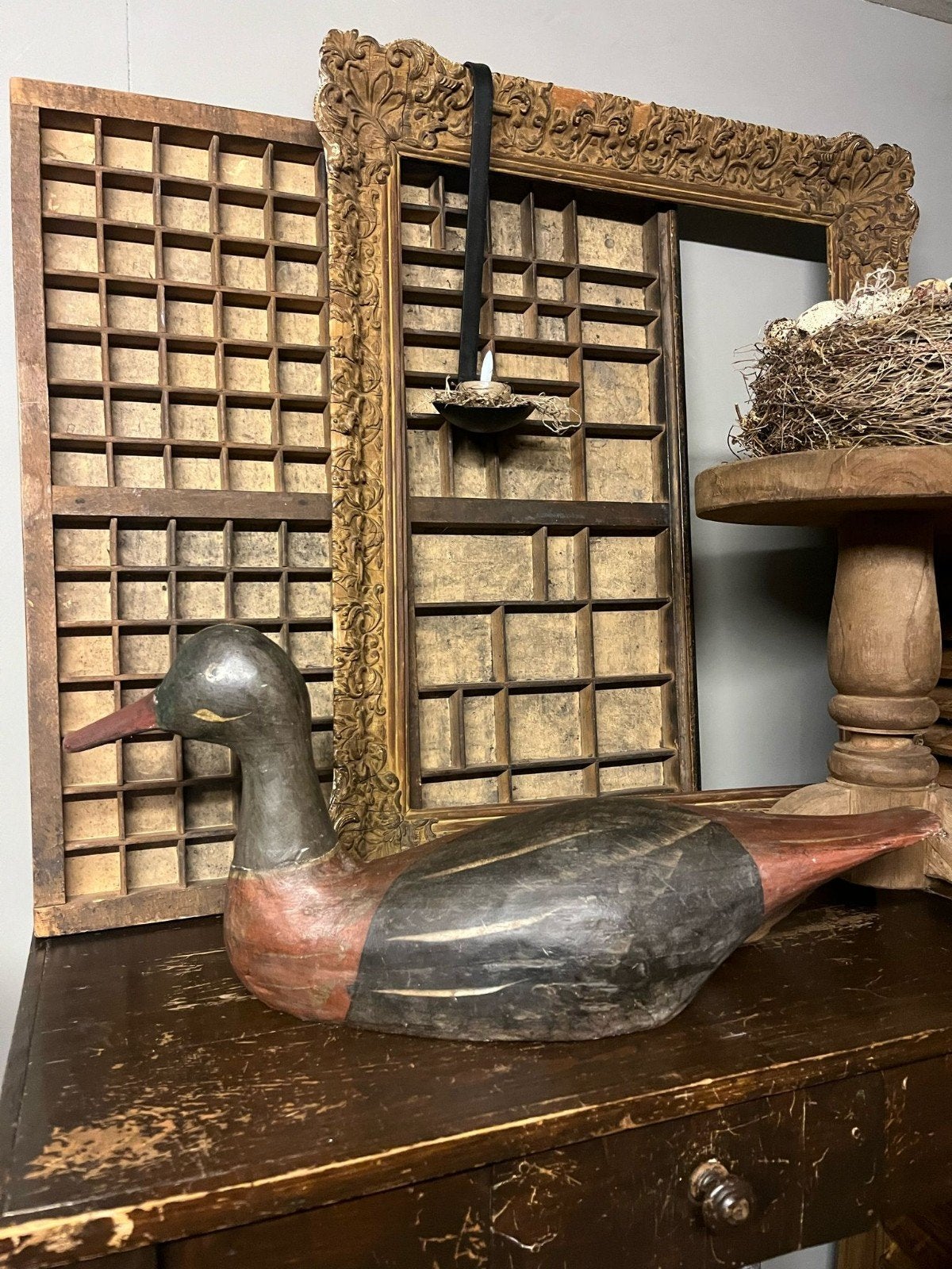 Vintage oud houten eend sober,landelijk, Ophalen of Verzenden, X, X, X