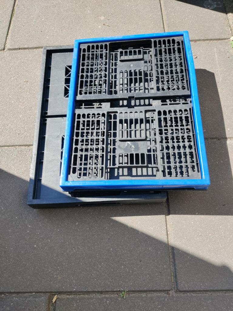 3 opvouwbare kratten - Handig voor opslag en transport, Gebruikt, 40 tot 60 cm, Opvouwbaar, 50 tot 75 cm