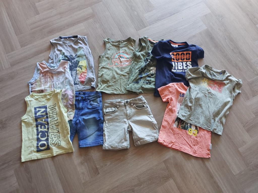 Kledingpakket jongens zomer 122/128 (10 stuks), Ophalen of Verzenden, Gebruikt, Maat 128