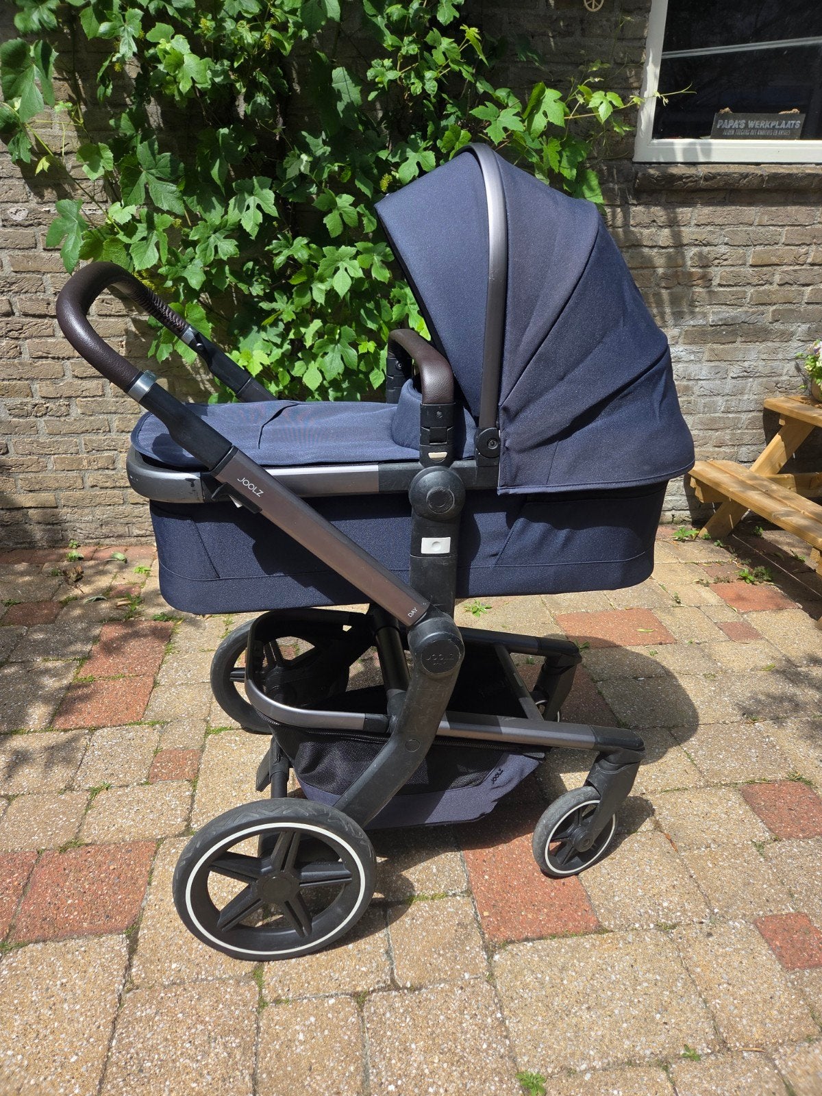 Joolz Day Plus blauw, met reiswieg, Gebruikt, Combiwagen, Verstelbare duwstang, Ophalen