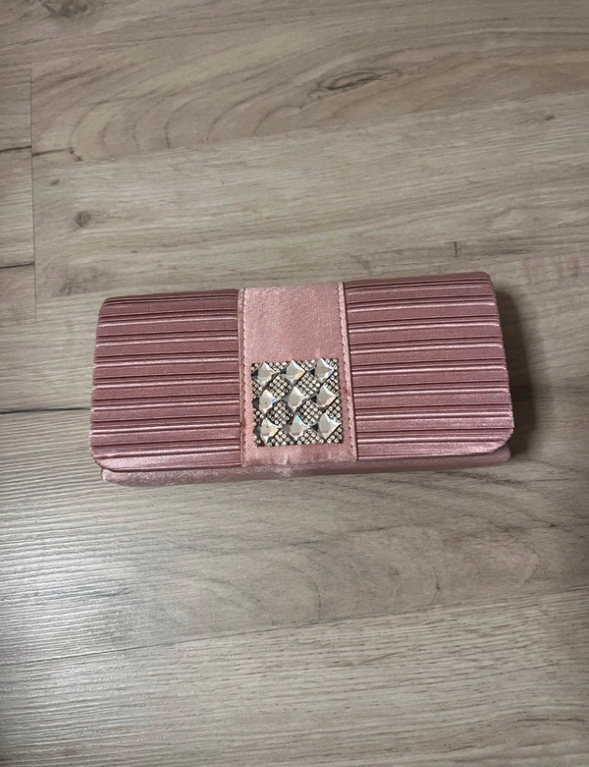 Nieuwe Elegante Lichtroze Clutch/Avondtasje met Strass Stene, Verzenden, Zo goed als nieuw, Roze, Overige merken