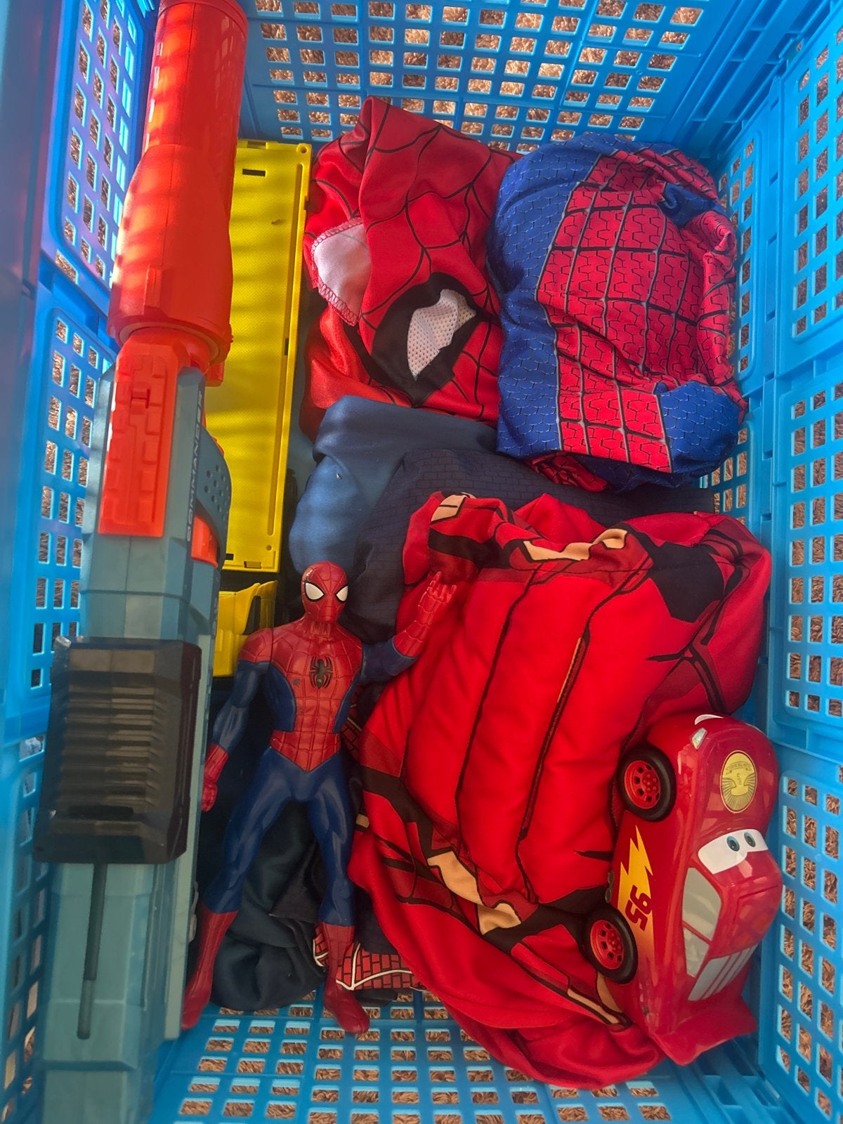 Verkleedkleding spiderman/hulk 4-7 jaar, Ophalen, Gebruikt