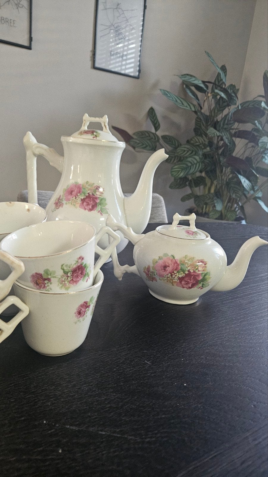 Antiek Petrus Regout Servies met Rozenmotief, Ophalen of Verzenden