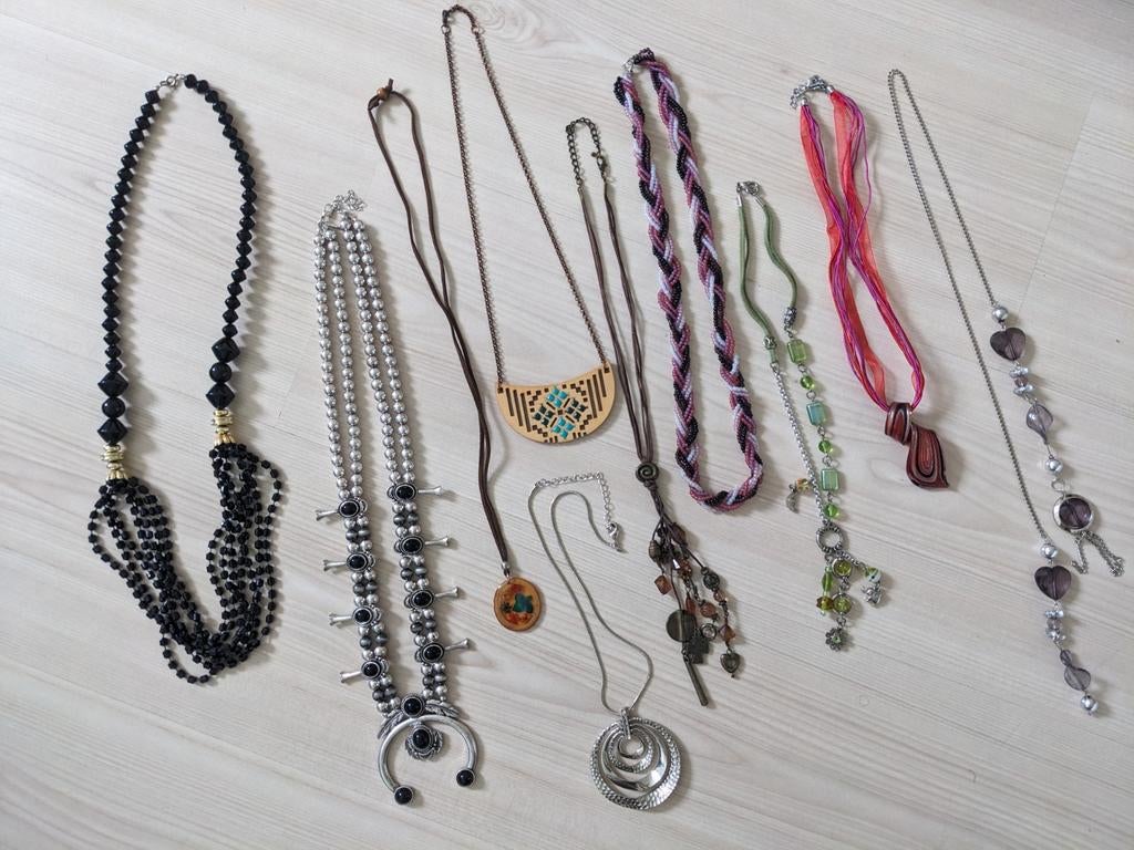 Ketting, diverse varianten 10 stuks, Ophalen, Zo goed als nieuw, Overige kleuren, Overige materialen