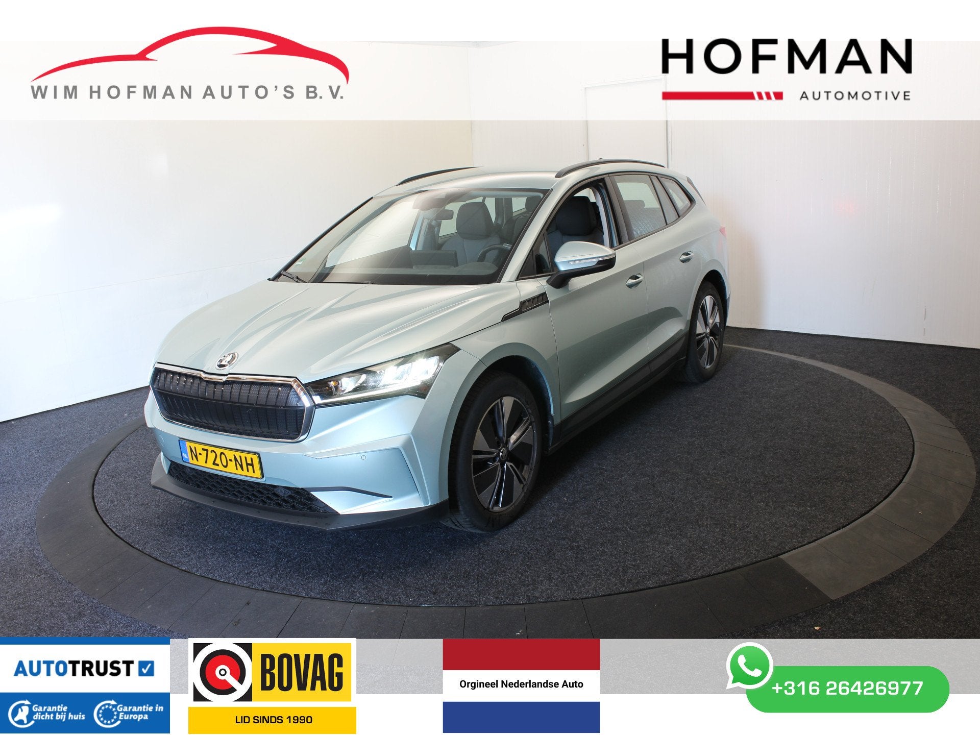 Skoda Enyaq iV 60 EL Trekhaak Camera Dhoek Keyless Stuurverw, Auto's, Dealer onderhouden, Achterwielaandrijving, Gebruikt, Zwart