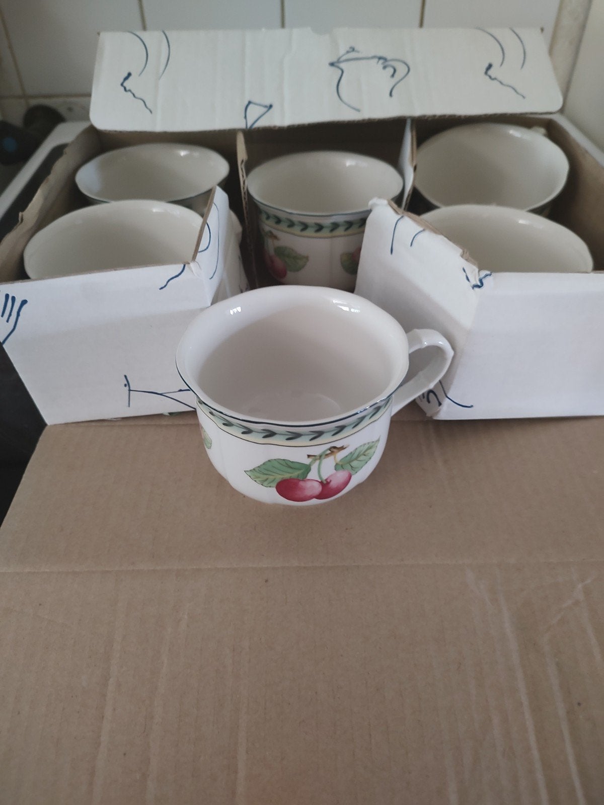 Zeldzame Villeroy & Boch French Garden Ontbijt Kopjes, Nieuw, Ophalen of Verzenden, Kop(pen) en/of Schotel(s), Porselein