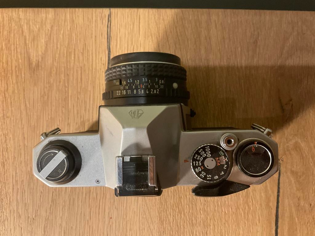 Pentax K1000 fototoestel met bijpassende hoes, Ophalen, Gebruikt, Compact, Pentax