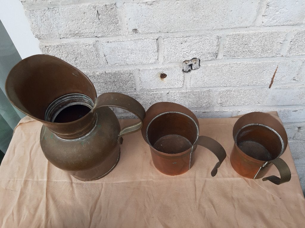 Koperen theekan, strijkijzer, ketel etc, antiek., Ophalen, Koper