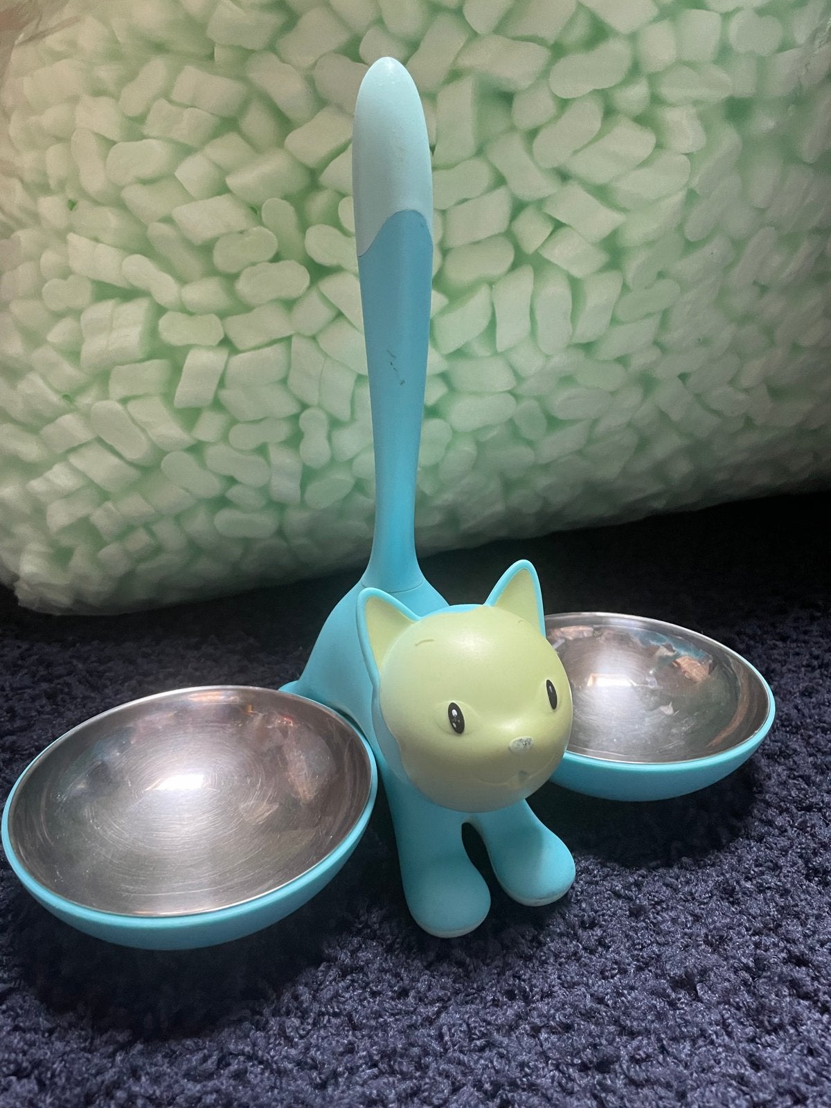 Alessi voerbak etensbak kleir turquoise en oranje, Dieren en Toebehoren, Ophalen of Verzenden, Gebruikt