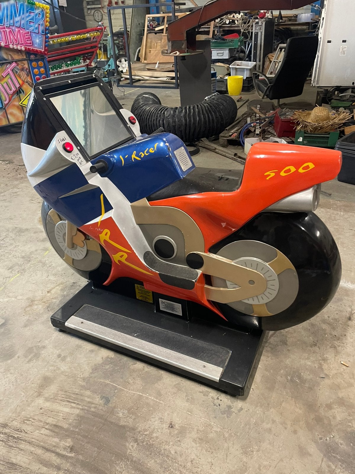 Kiddy ride , kermis ,motorrace , motorrace van 3 tot 10 jaar, Ophalen, Gebruikt, Overige typen, Overige