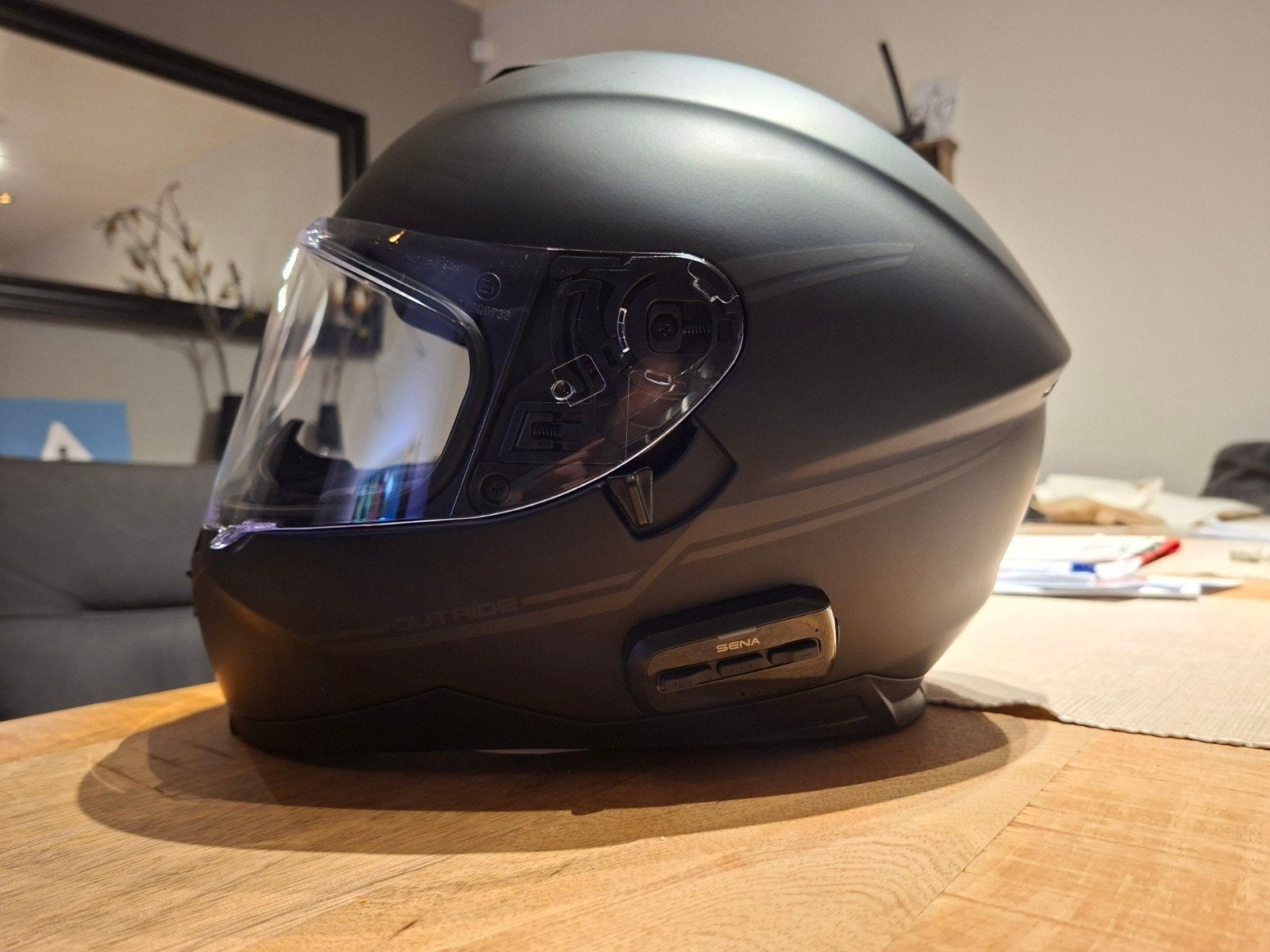 Sena Outride Helm met Bluetooth Intercom - Nieuwstaat, Ophalen of Verzenden, XL, Integraalhelm, Overige merken
