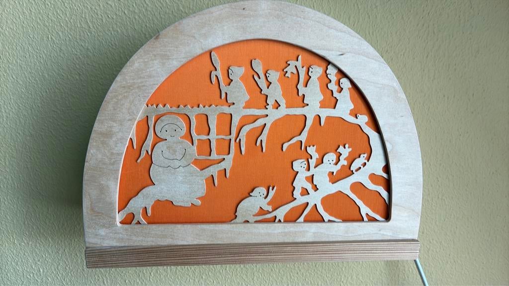 De Noest Silhoutlamp met Wortelkindjes, Ophalen of Verzenden, Zo goed als nieuw, Lamp