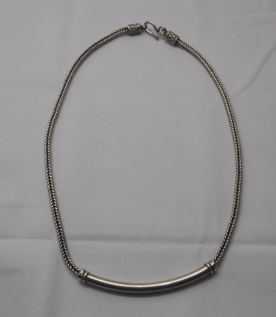Zilveren vintage ketting vossenstaart nr.1757, Verzenden, Zo goed als nieuw, Zilver, Zilver