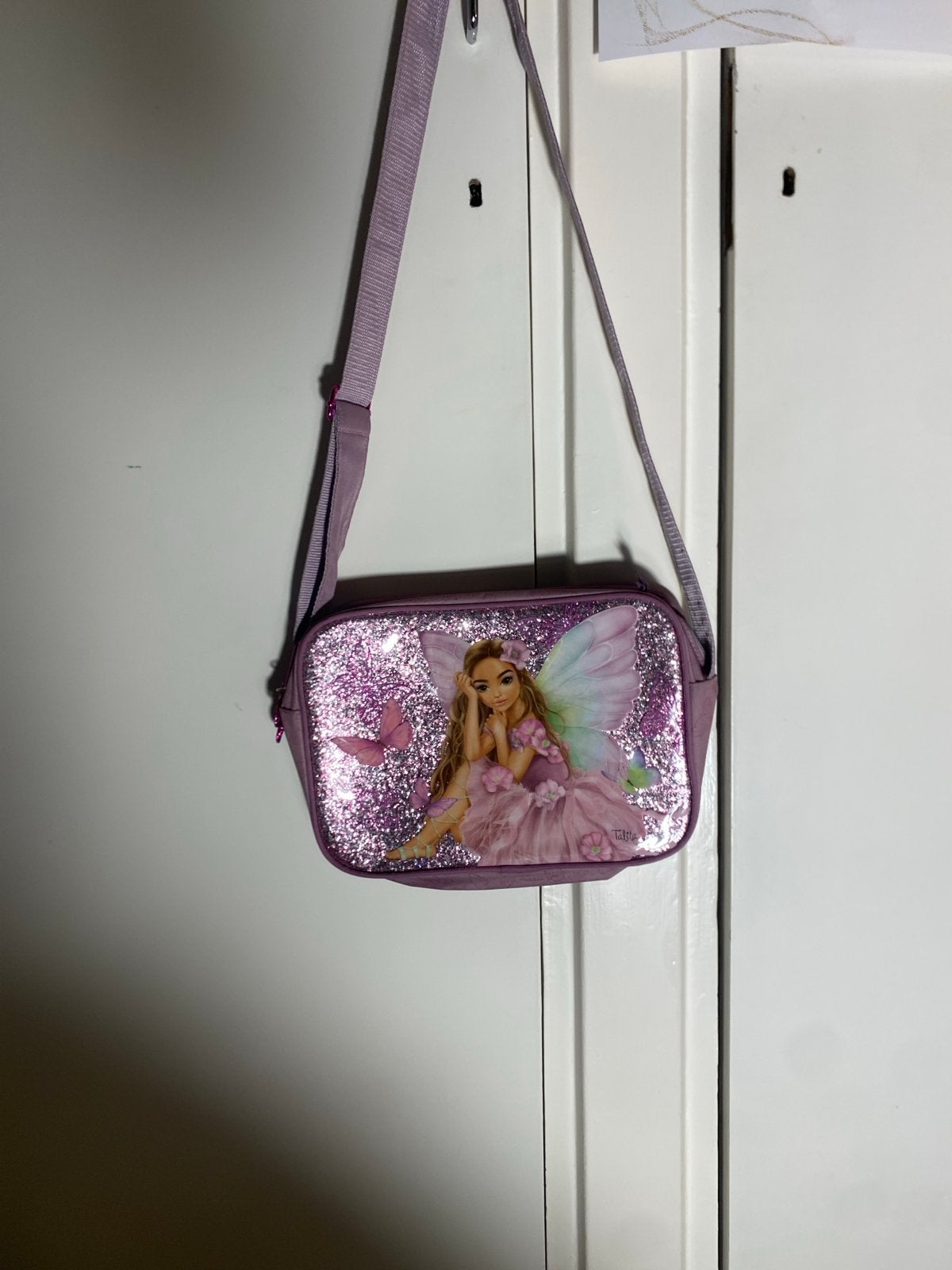 Depesche TopModel Schoudertasje met Glitter en Vlinder, Verzenden, Gebruikt, Paars, Schoudertasje