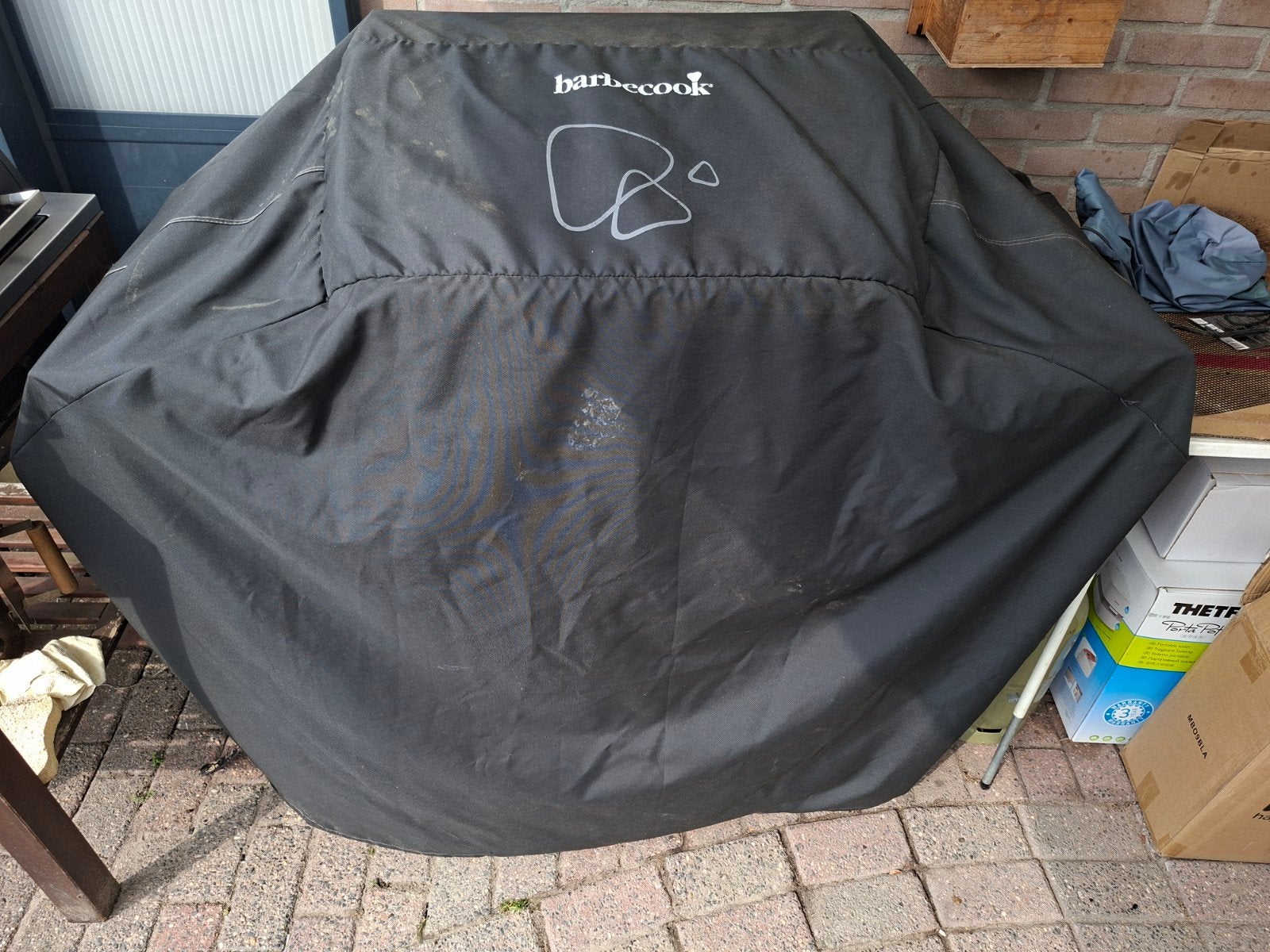 Barbecook gasbarbecue met zijbrander en hoes, Ophalen, Gebruikt, Barbecook