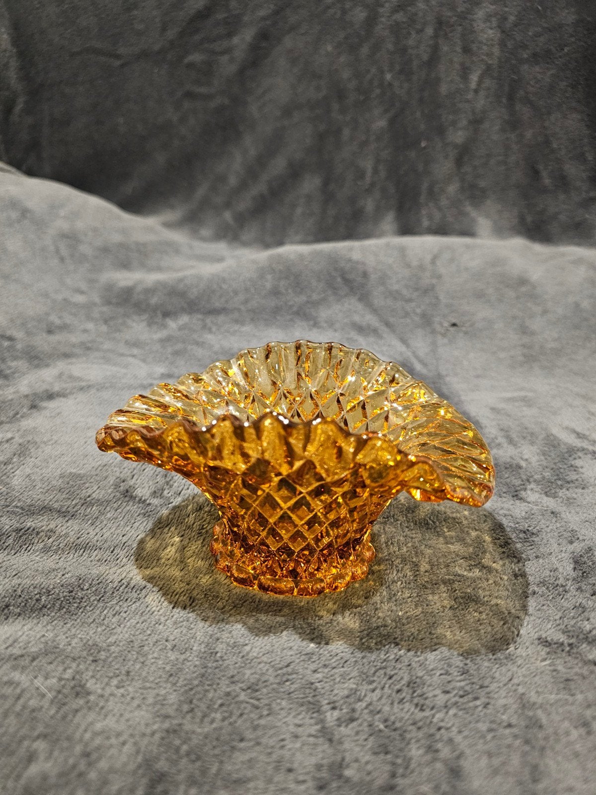 vintage amberkleurig bonbonschaaltje, Ophalen of Verzenden