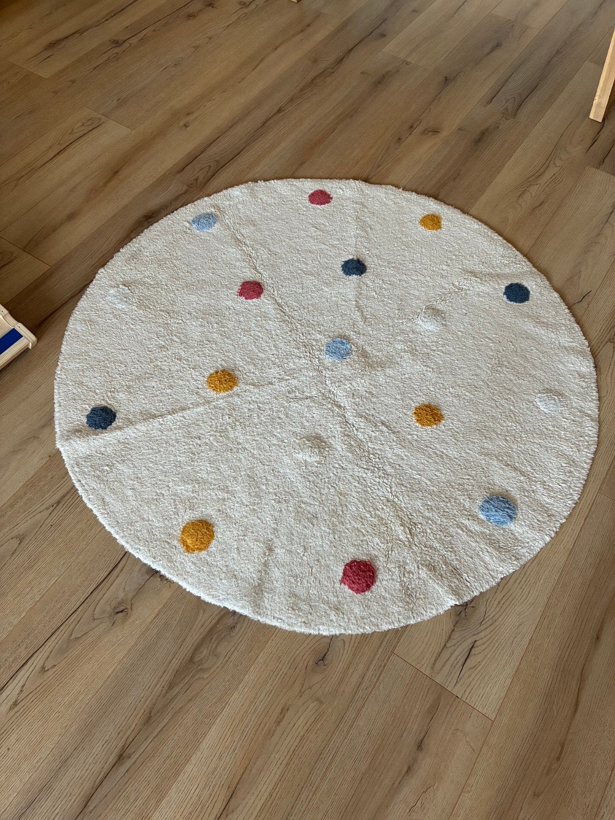 Rond vloerkleed met stippen, Gebruikt, 50 tot 100 cm, 100 tot 150 cm, Crème