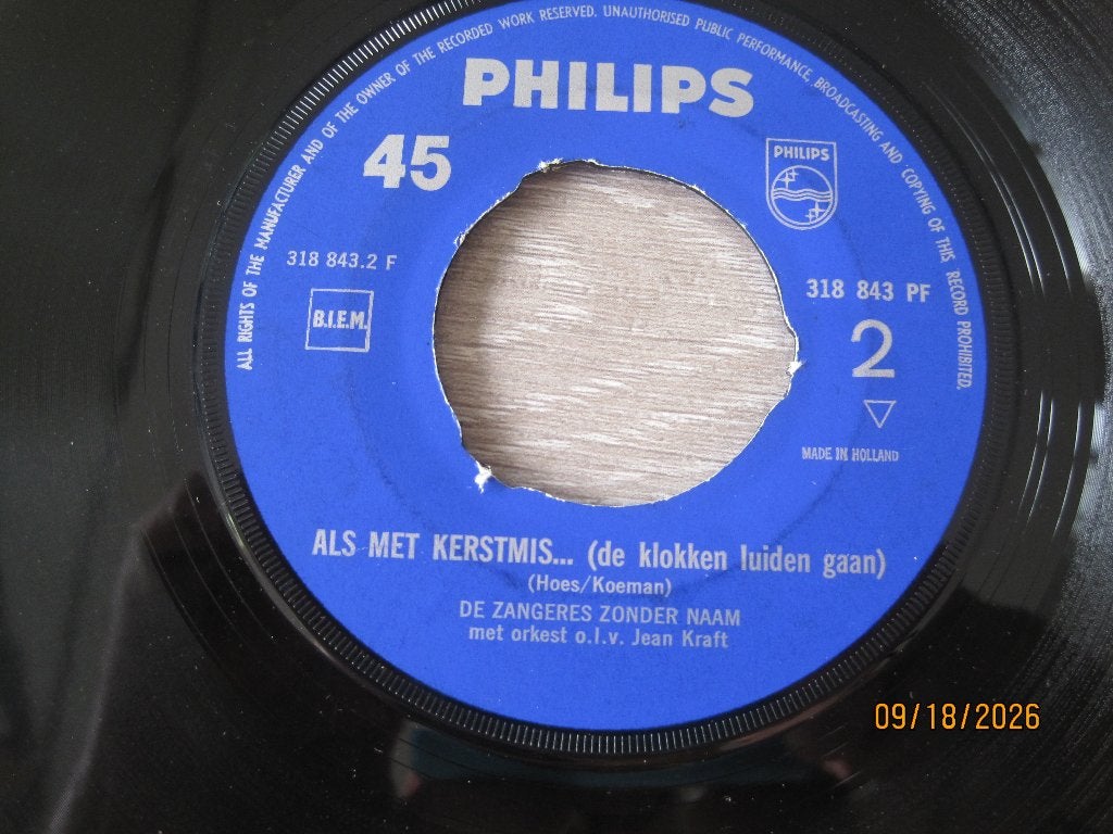 Zangeres Zonder Naam  -  Kerstfeest in Berlijn, Originele persing, 7 inch, Ophalen of Verzenden, Zo goed als nieuw