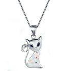 zilverkleurige ketting met kat, Ophalen of Verzenden, Nieuw, Overige kleuren, Overige materialen