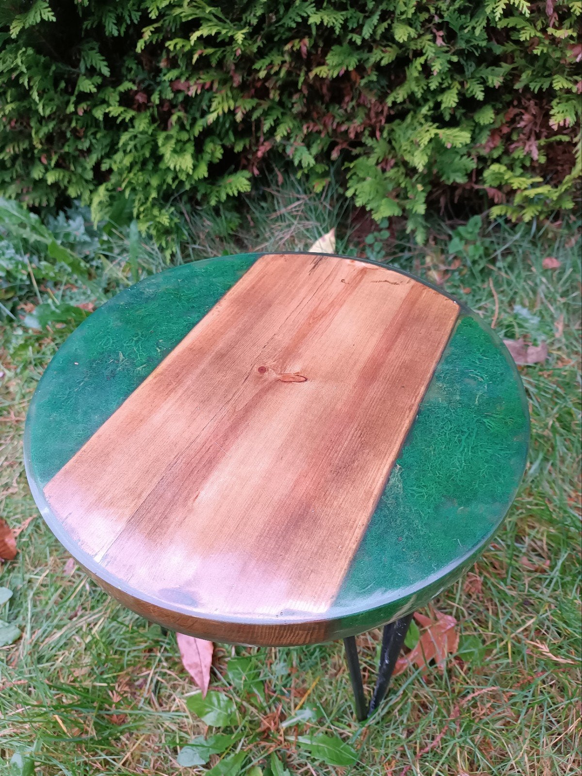 Handgemaakte epoxy bijzettafel met forest thema, Ophalen of Verzenden