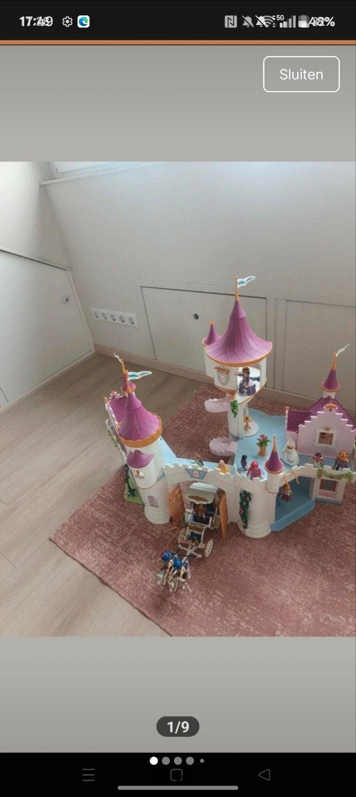 Playmobil Prinsessen Kasteel met Koets en Figuren, Ophalen of Verzenden, Gebruikt, Meisje