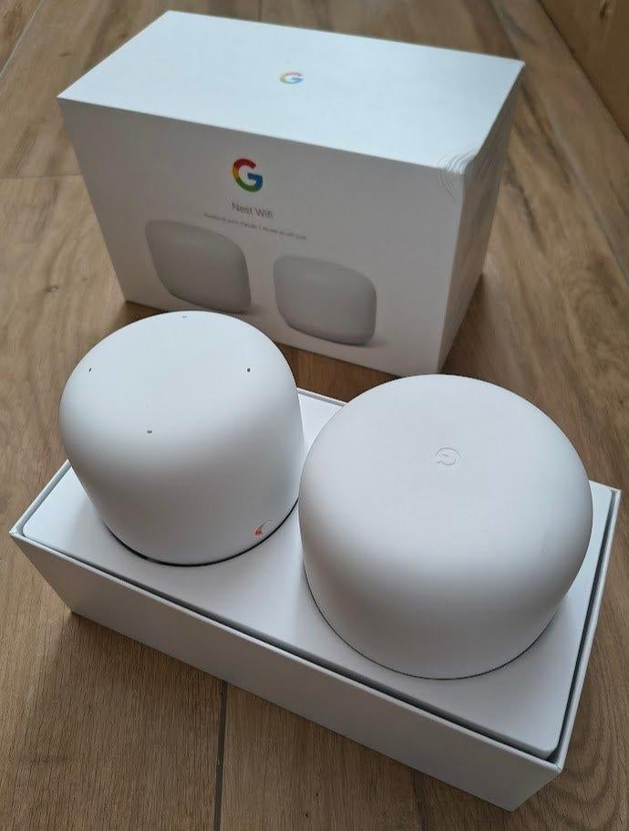 Werkend Google Nest Wifi-router en wifi-punt, Computers en Software, WiFi-versterkers, Ophalen of Verzenden, Gebruikt, Google