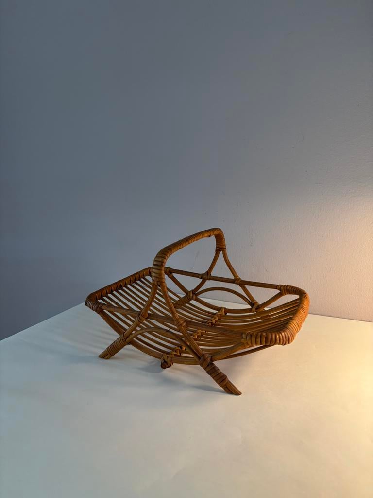 Vintage rotan schaal, *, Mand, Verzenden, *