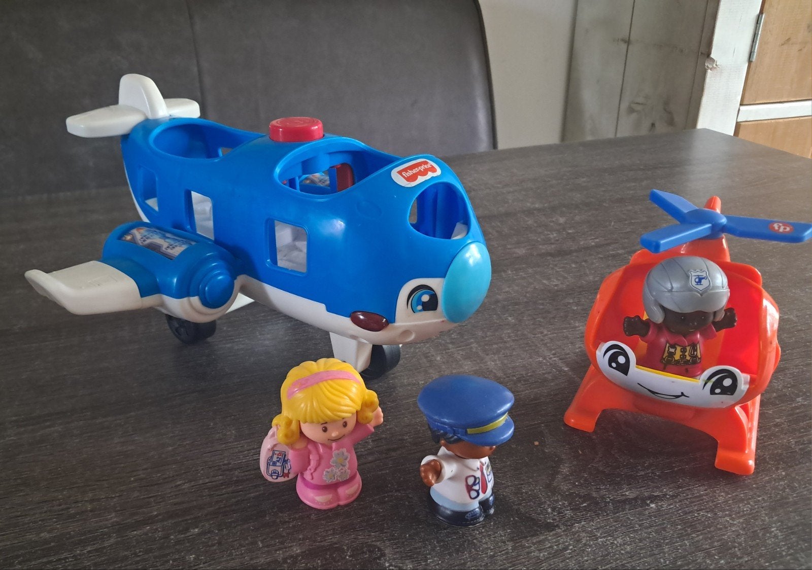 Fisher-Price Little People Vliegtuig & Helikopter Speelset, Ophalen, Gebruikt