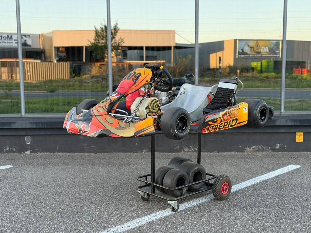 Intrepid schakelkart 250cc van 2018 met pitkar en set banden, Sport en Fitness, Karting, Ophalen, Gebruikt, Kart