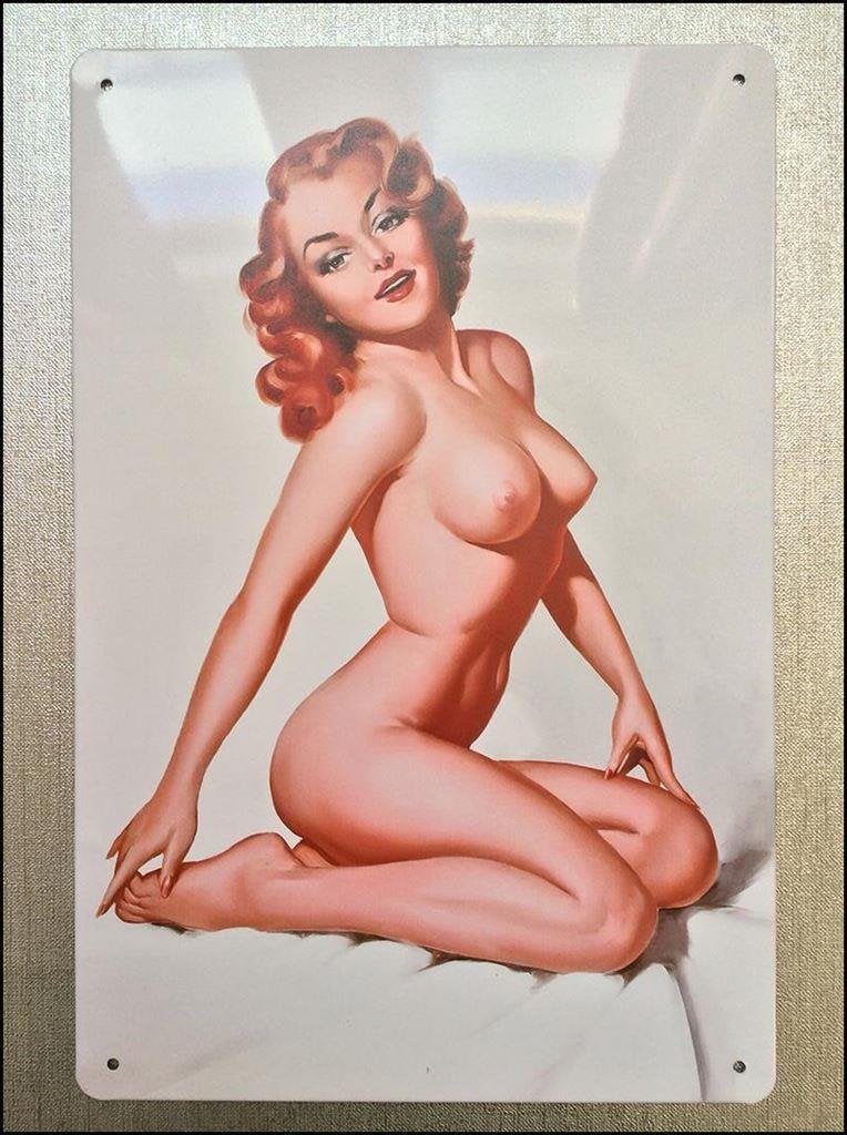 Sexy Pin Up Naakt Retro Metalen Wandbord Erotiek, Verzenden, Nieuw