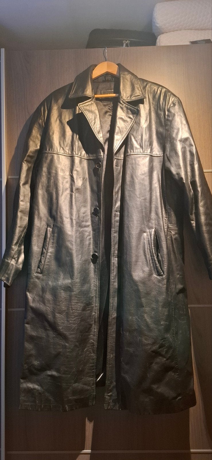 The Matrix jas - Zwarte leren jas (Yanks Clothing), Ophalen, Yanks Clothing Company, Zwart, Maat 56/58 (XL)