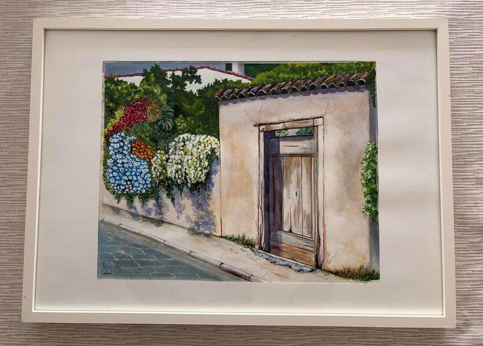 Aquarel 'Poort van Zuid-Frankrijk' - 72x52cm, Antiek en Kunst, Kunst | Schilderijen | Klassiek, Ophalen of Verzenden