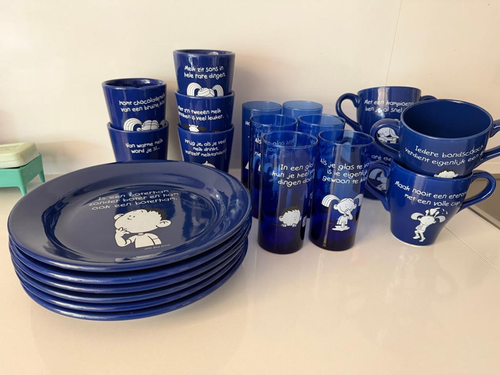 TEAB 21x limited Blue Band servies 6persoons set uit 2001, Ophalen, Gebruikt, Overige stijlen, Aardewerk