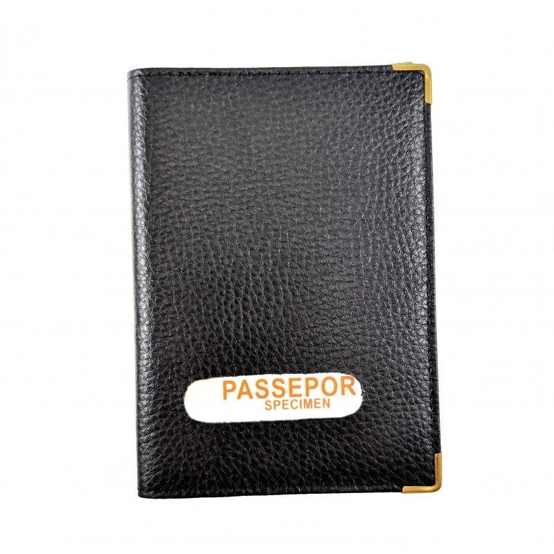 Paspoorthoes Zwart Leren Paspoorthouder Reis Passport Cover, Birgitta-Gracht 33, 6465 EL Kerkrade, Nederland, Verzenden, Zwart