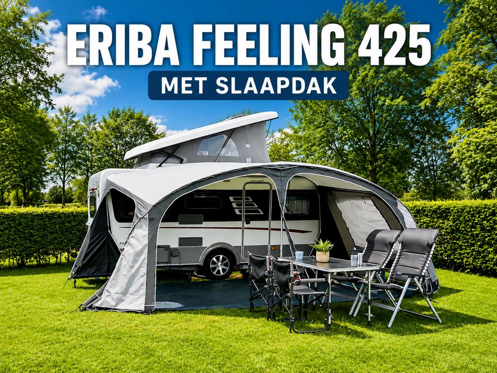 Eriba feeling 425 met hef-slaapdak, Schokbreker, Rondzit, 750 - 1000 kg, Particulier