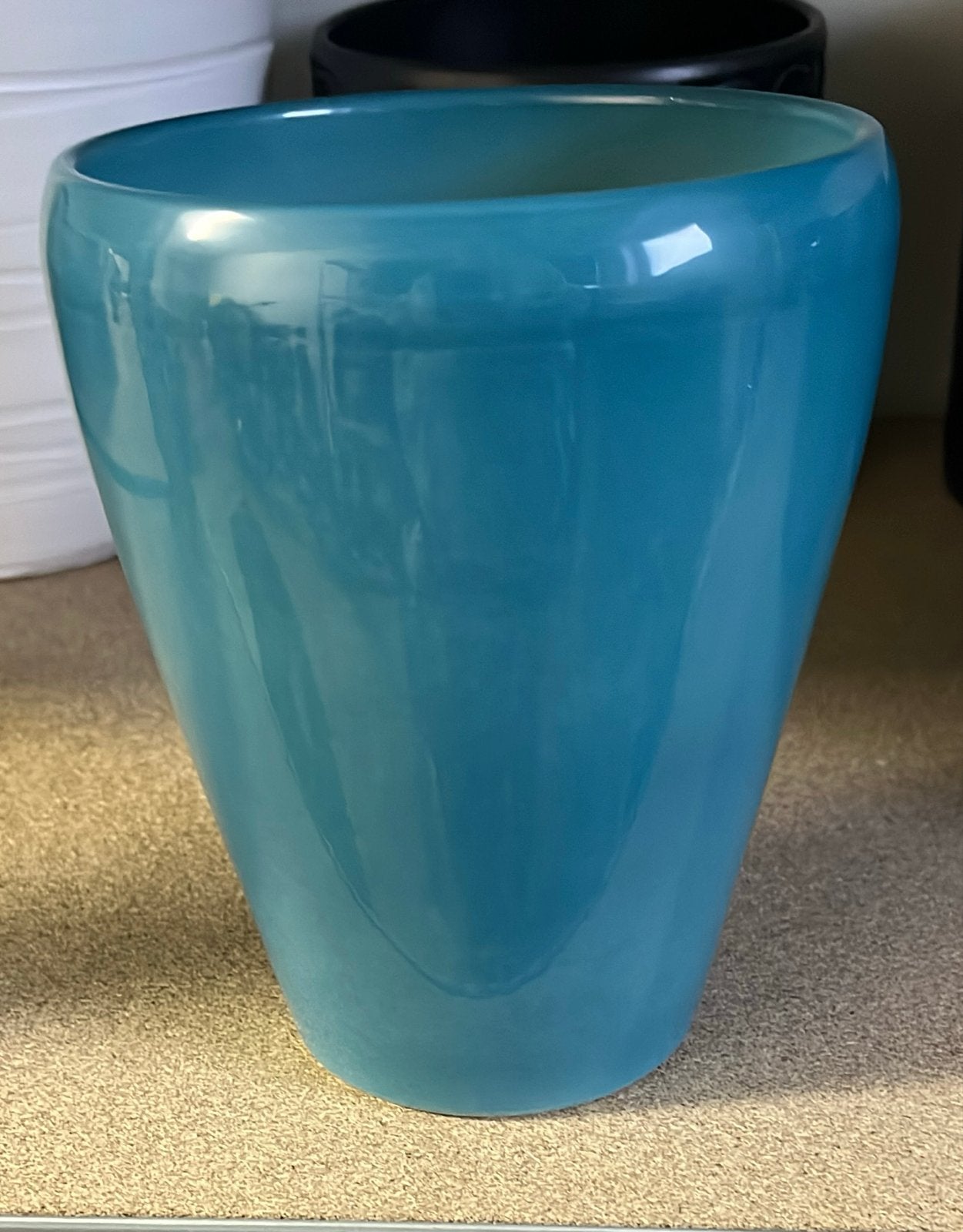 2 mooie blauwe vaas 14 cm hoog, 'ocean lasur', Huis en Inrichting, Woonaccessoires | Vazen, Ophalen, Blauw, Zo goed als nieuw