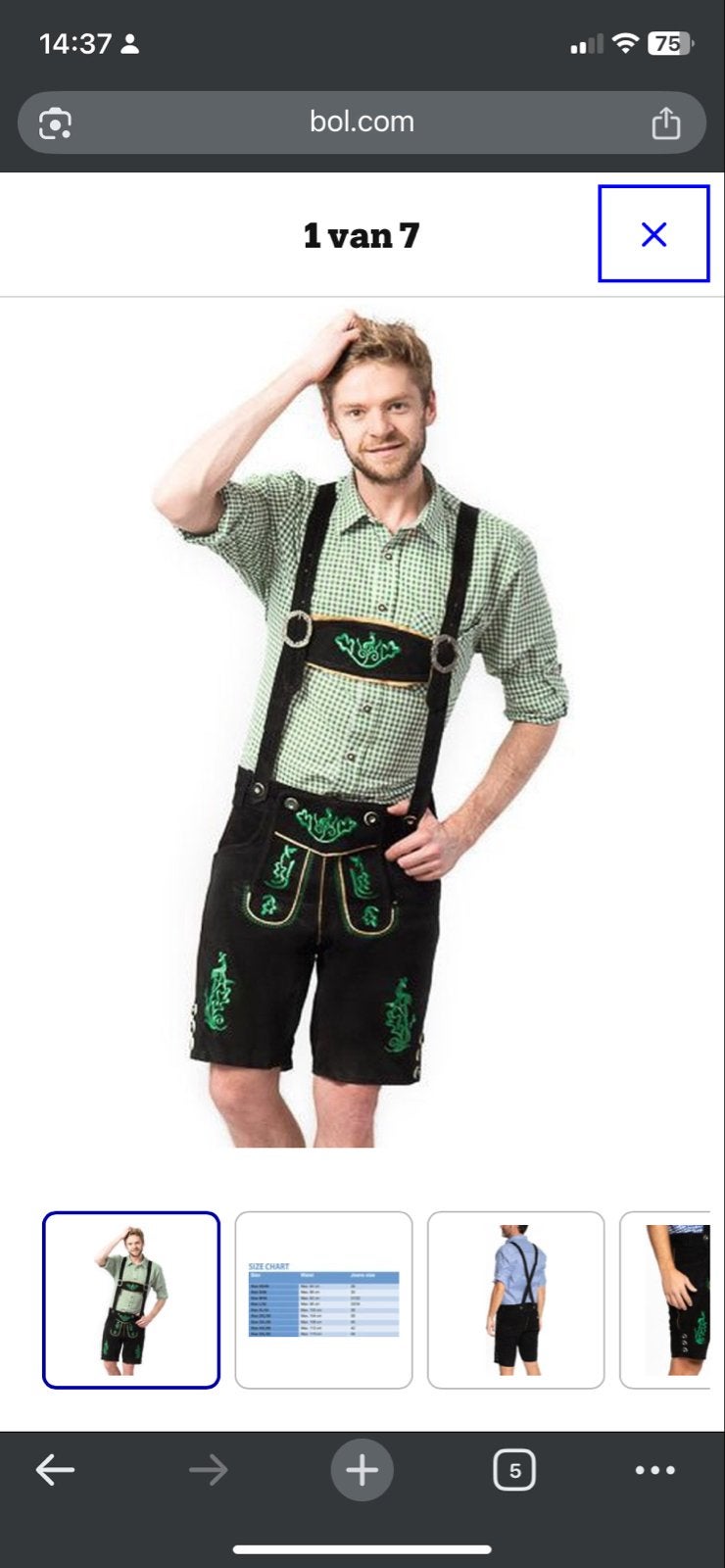 Lederhose maat 50 - Traditionele Beierse Korte Broek, Kleding | Heren, Ophalen, Gedragen, Maat 48/50 (M), Zwart