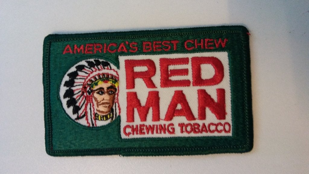 Red Man Chewing Tobacco Vintage logo patch embleem Amerika, Verzenden, Nieuw