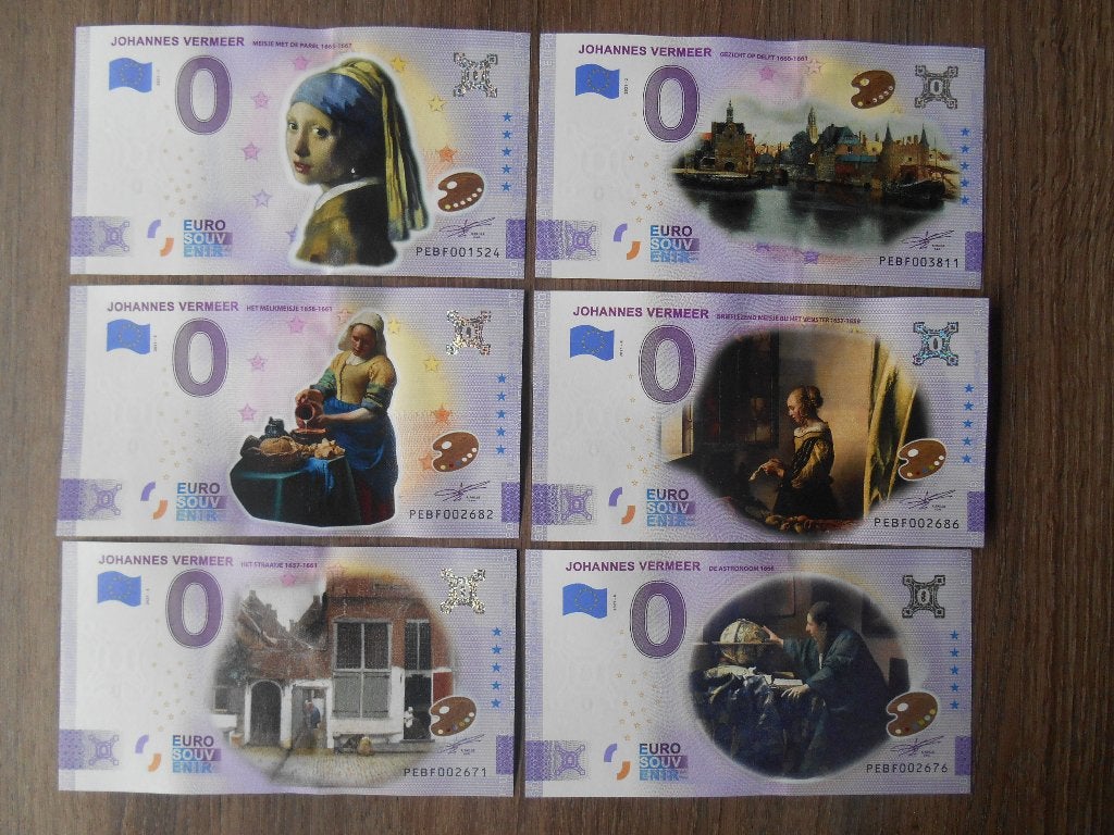 0 eurobiljet serie Johannes Vermeer in kleur euro biljet, Postzegels en Munten, Bankbiljetten | Nederland, Ophalen of Verzenden