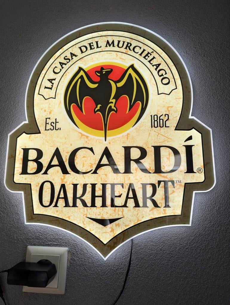 Uniek Bacardi Neon/Lichtbak Bord – Dé eyecatcher voor je bar, Ophalen, Zo goed als nieuw, Reclamebord, Plaat of Schild, Overige merken