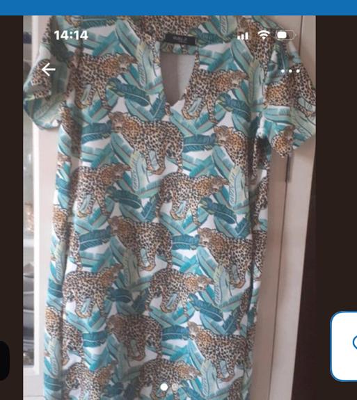 Jurk met panters, Kleding | Dames, Jurken, Ophalen of Verzenden, Zo goed als nieuw, Maat 38/40 (M)