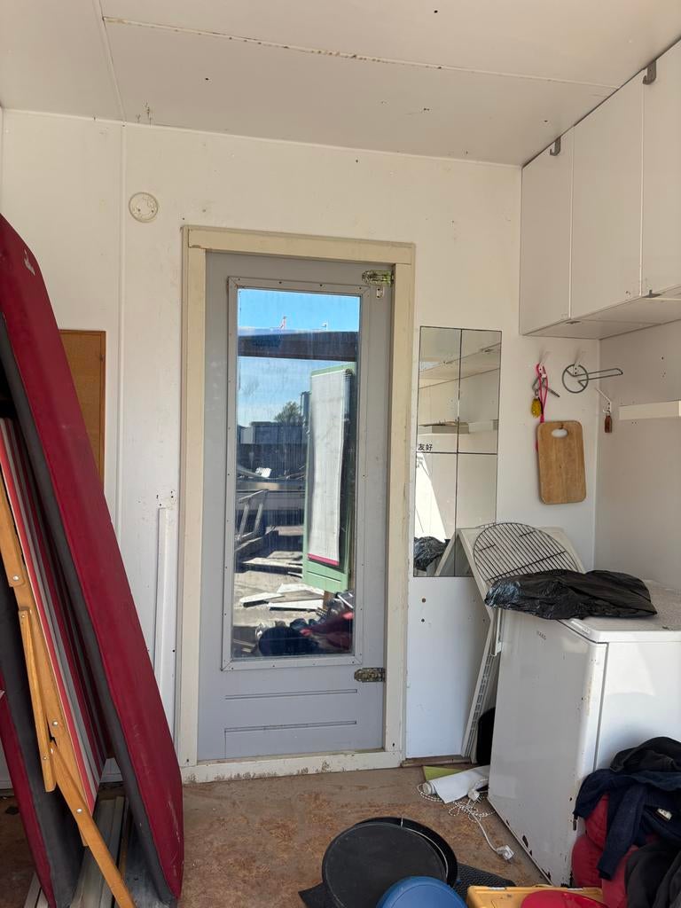Deur met kozijn; dubbelglas, Doe-het-zelf en Verbouw, Deuren en Horren, Gebruikt, 80 tot 100 cm, Ophalen of Verzenden, Buitendeur