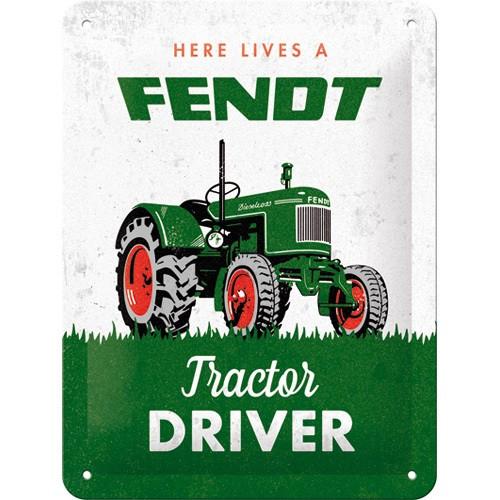 Fendt tractor driver relief reclamebord van metaal wandbord, Ophalen of Verzenden, Nieuw, Auto's