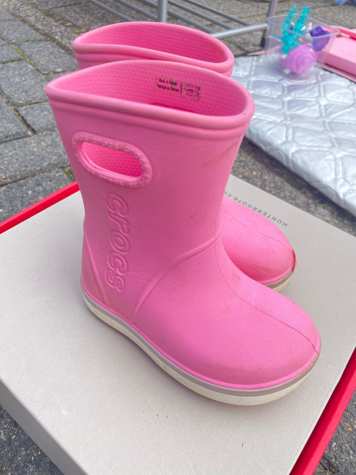 Roze Crocs regenlaarzen voor kinderen C8 23/24, Ophalen of Verzenden, Gebruikt, Meisje