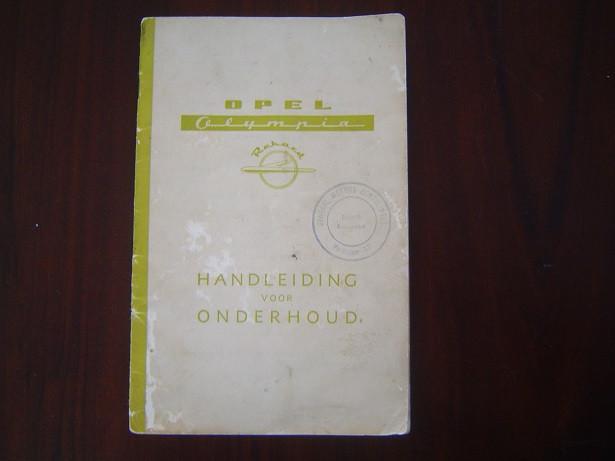 OPEL OLYMPIA REKORD 1955 ? handleiding / instructie boekje, Ophalen of Verzenden