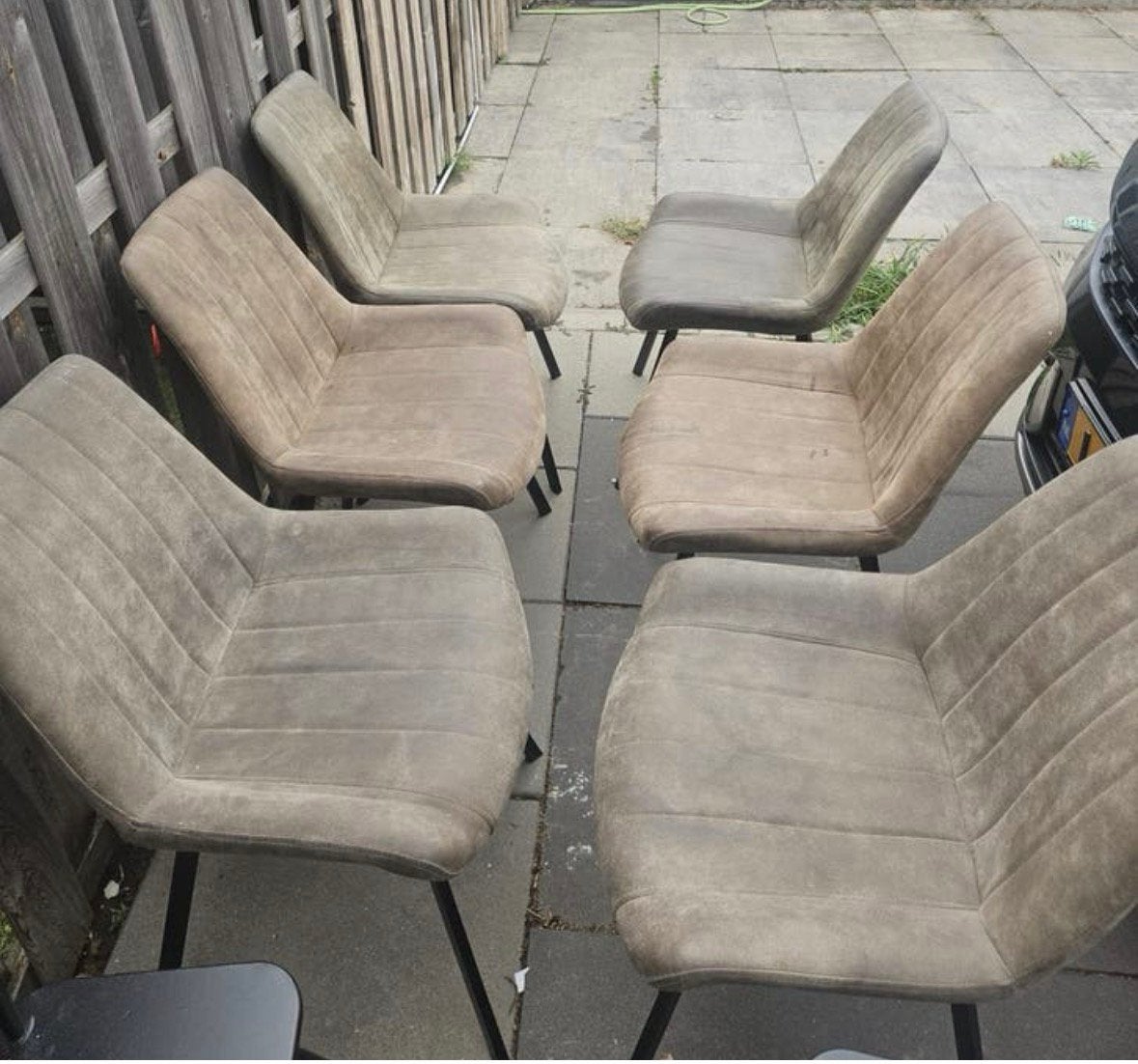 Pronto wonen eetkamerstoelen 3 kleuren, Ophalen, Zo goed als nieuw, Grijs, Vijf, Zes of meer stoelen