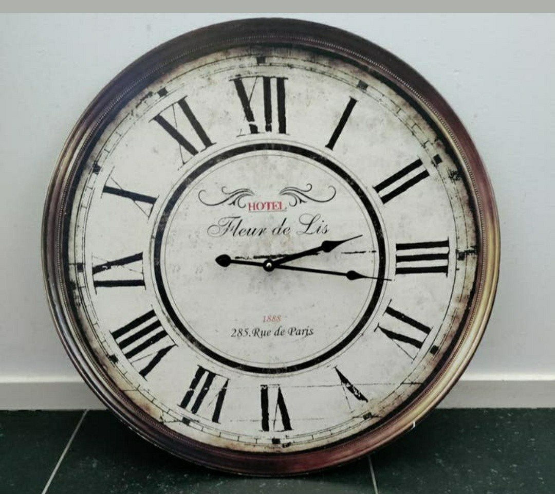 WANDKLOK,landelijke stijl,Art Deco,Franse klok,Brocante,wand, Ophalen of Verzenden