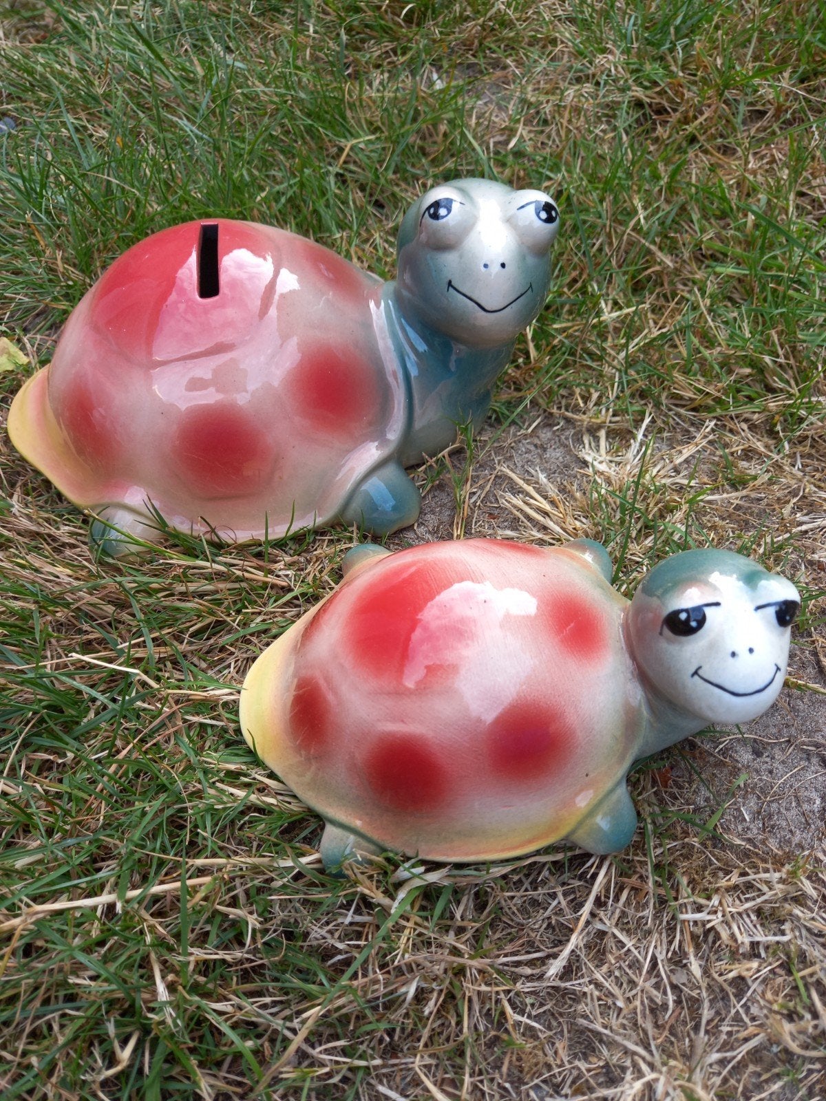 Leuke schildpad spaarpot - set van 2, Verzamelen, Ophalen of Verzenden, Zo goed als nieuw, Steen, Aardewerk of Keramiek, Dier