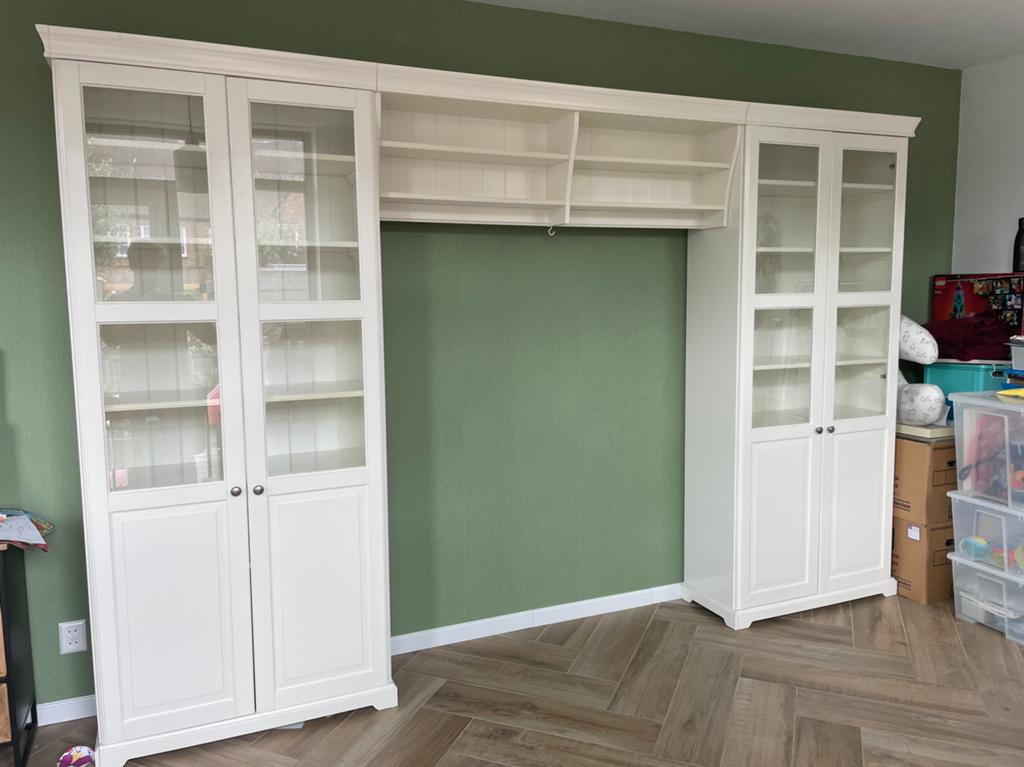 IKEA Liatorp vitrinekasten met tussenstuk, Ophalen, 200 cm of meer, 200 cm of meer, 25 tot 50 cm