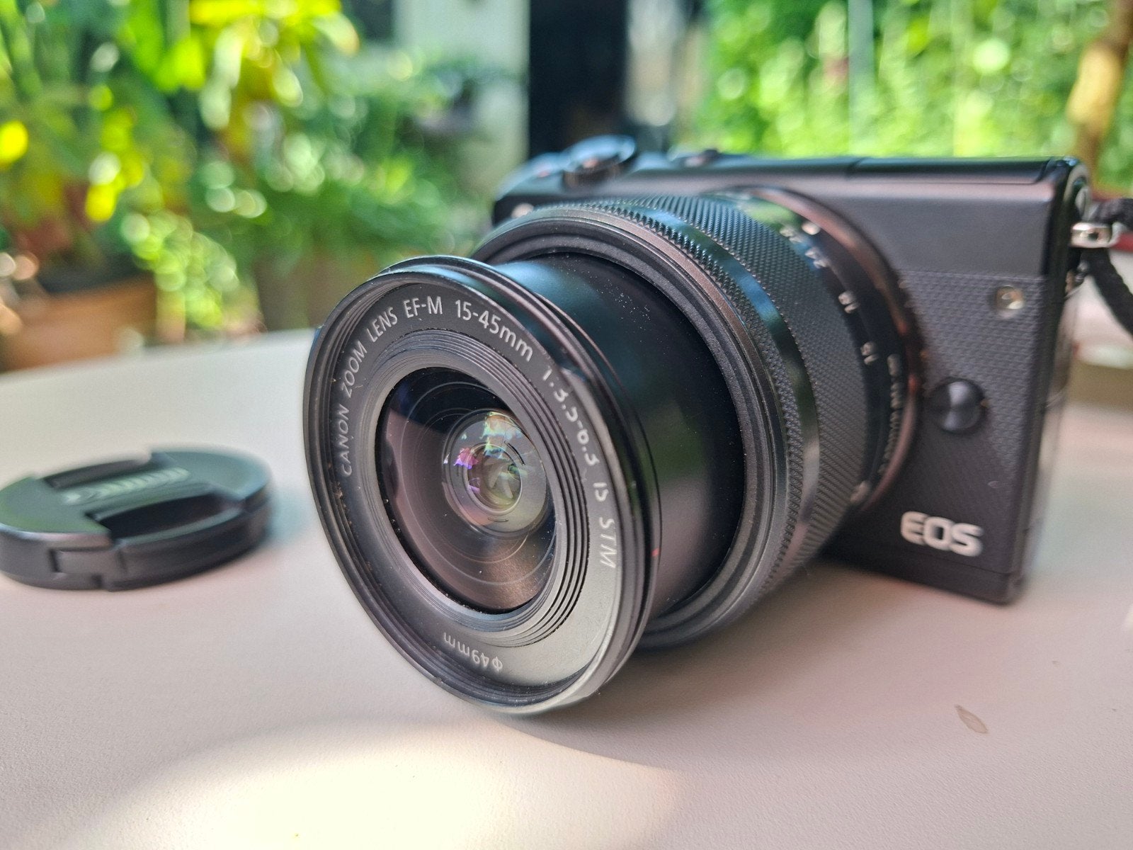 Canon EOS M100 met lens 15- 45 mm, Audio, Tv en Foto, Fotocamera's Digitaal, Ophalen, Gebruikt, Canon, Accu